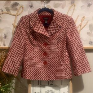 Stylish Red Patterned Women's Jacket